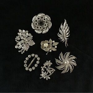 Vintage Elegant Silver Brooches
